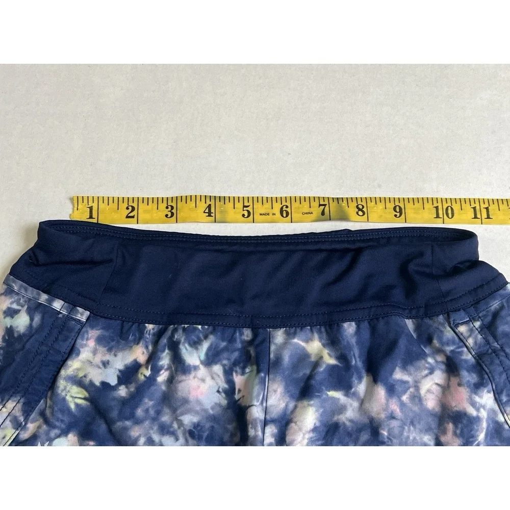 Athleta Girl Run the World Shorts size S/7 Blue tie dye
